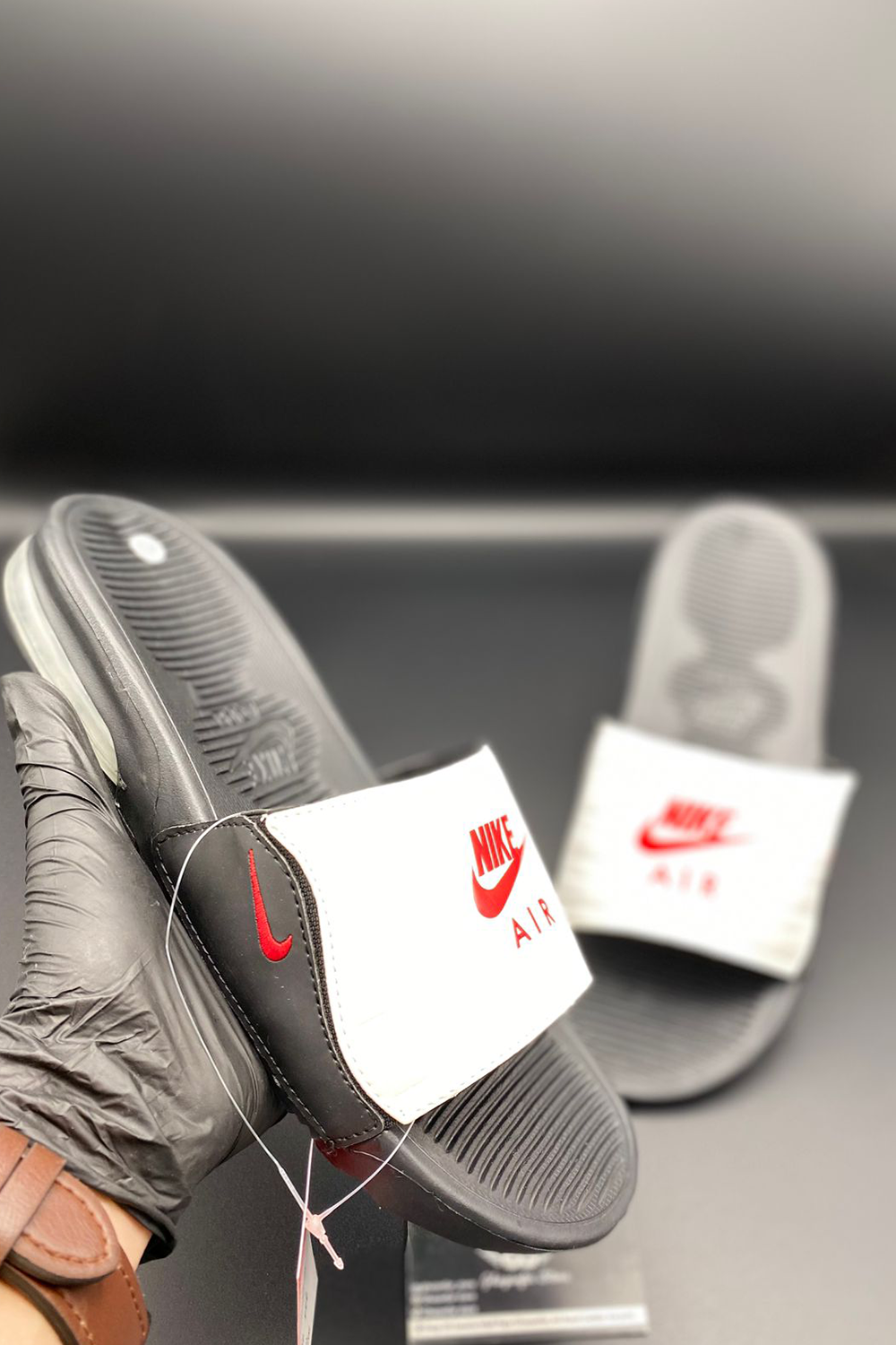 Nk Air slides black white Nk Air Slides Black White - Image 1
