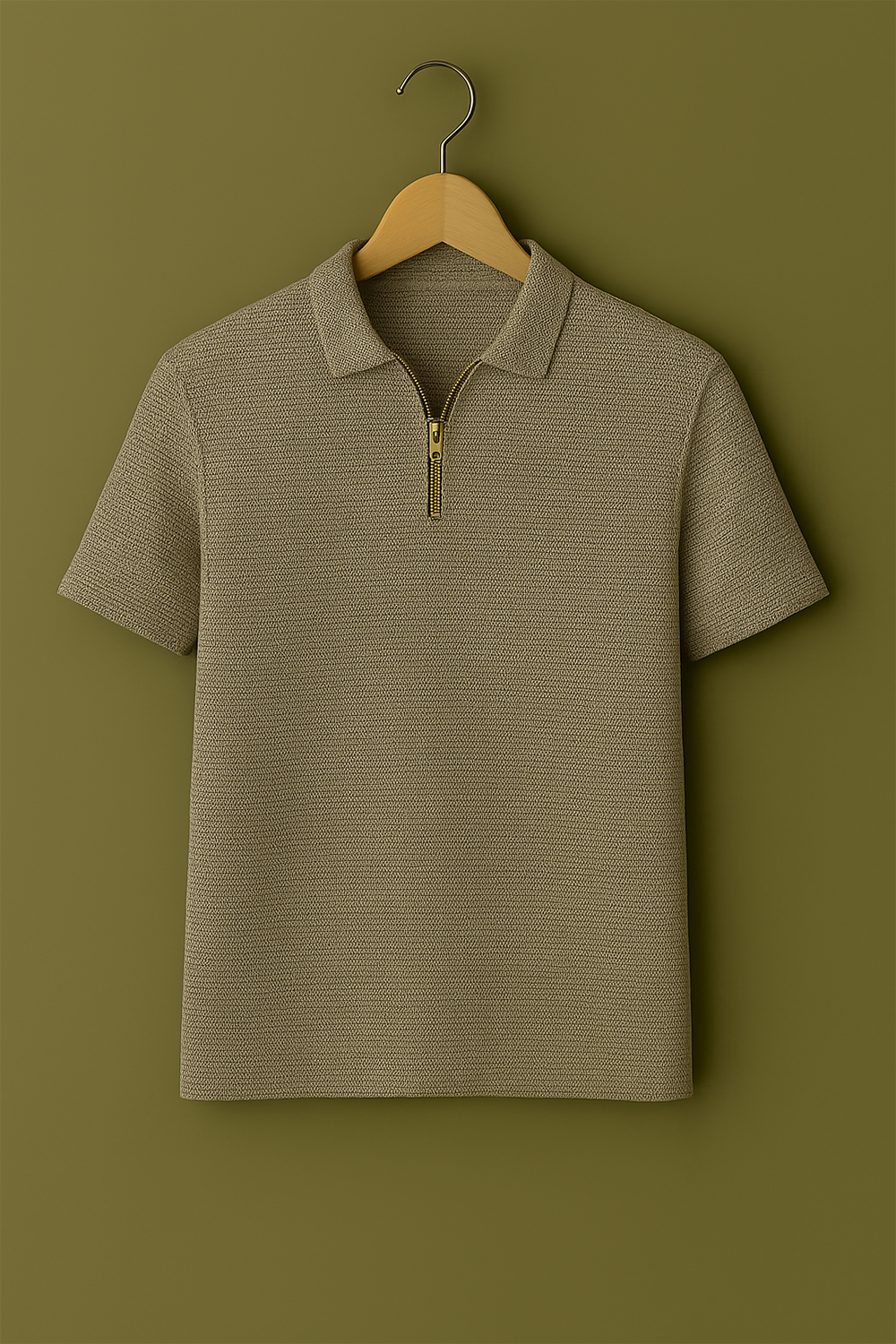 ZIPPER WAFFLE POLO (2) ZIPPER WAFFLE POLO - Image 1