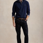 RL Quarter Zipper Navy Blue